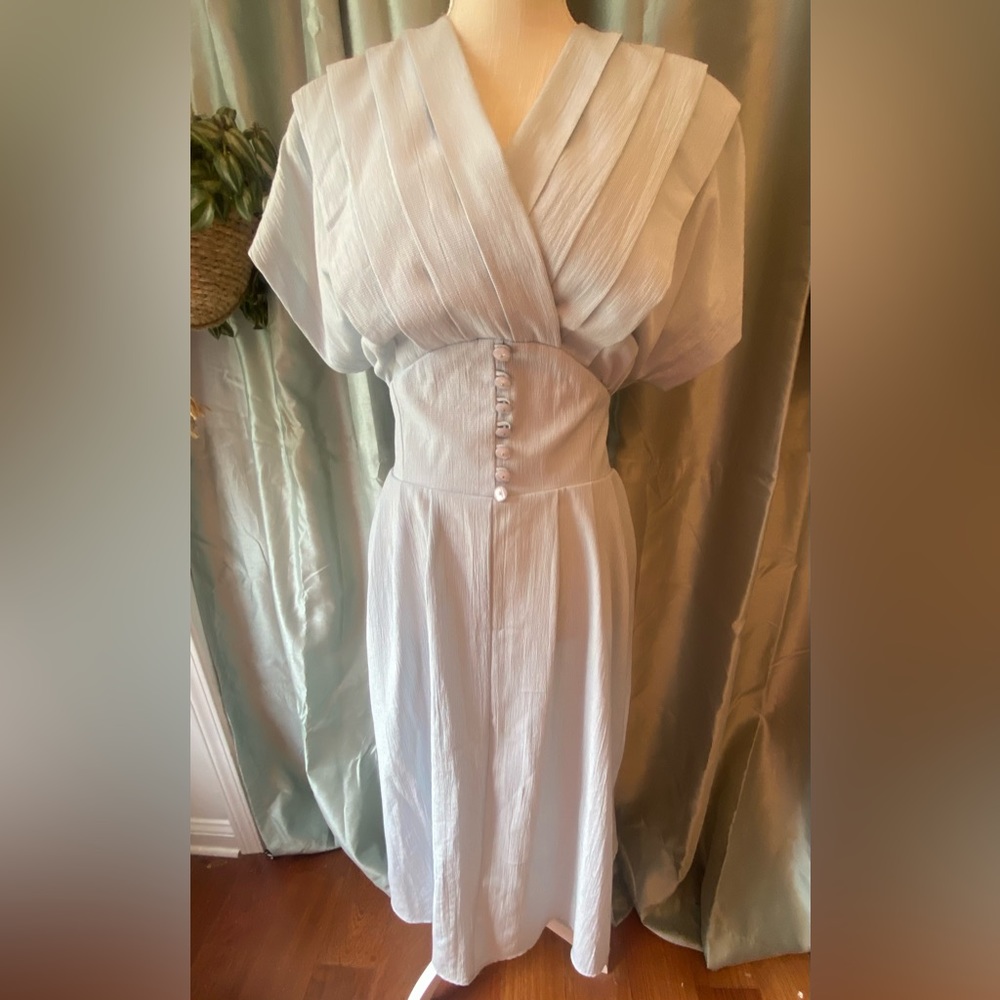 ❌SOLD❌ 💒 VTG SUNSHINE STARSHINE 90’S BLUE GINGHAM DRESS SIZE 12 - Picture 1 of 7